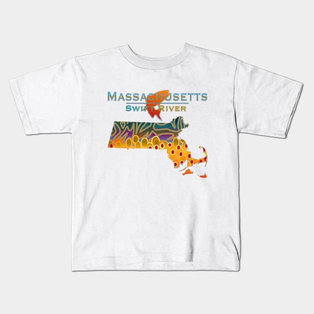 MASSACHUSETTS BROOK TROUT II Kids T-Shirt by MikaelJenei